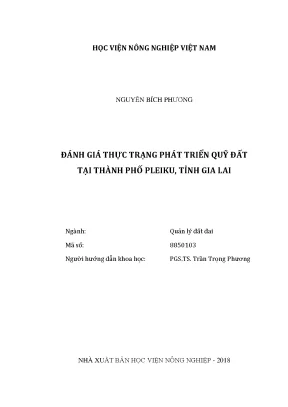 Luận văn đánh giá thực trạng phát triển quỹ đất tại thành phố pleiku tỉnh gia lai