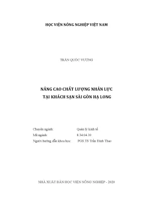 Nâng cao chất lượng nhân lực tại khách sạn sài gòn hạ long