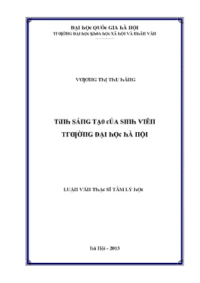 Luận văn thạc sĩ tính sáng tạo của sinh viên trường đại học hà nội