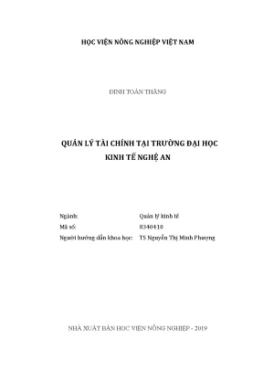 Luận văn quản lý tài chính tai trường đại học kinh tế nghệ an