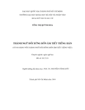 Thành ngữ đối xứng bốn âm tiết tiếng hán có so sánh với thành ngữ đối xứng bốn âm tiết tiếng việt