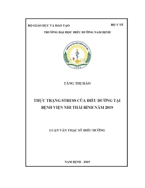 Luận văn thực trạng stress của điều dưỡng tại bệnh viện nhi thái bình năm 2019