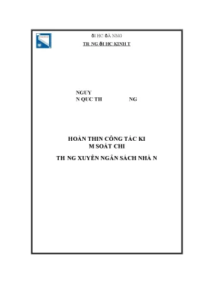 Luận văn hoàn thiện công tác kiểm soát chi thường xuyên nsnn qua kbnn buôn đôn tỉnh đắk lắk