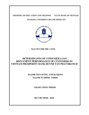 Luận văn determinants of consumer loan repayment performance of customers in vietnam prosperity banks huynh tan phat branch