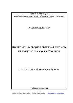 Luận văn nghiên cứu các phương pháp phát hiện ảnh kỹ thuật số giả mạo và ứng dụng