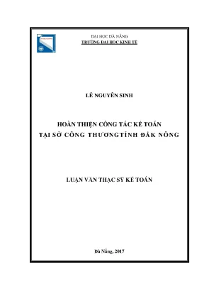 Luận văn hoàn thiện công tác kế toán tại sở công thương tỉnh đăk nông