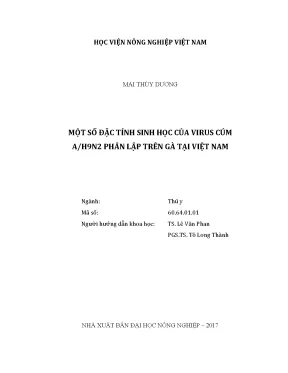 Luận văn một số đặc tính sinh học của virus cúm a h9n2 phân lập trên đàn gà tại việt nam