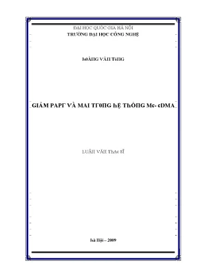 Luận văn giảm papr và mai trong hệ thống mc cdma
