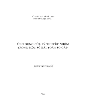 Ứng dụng của lý thuyết nhóm trong một số bài toán sơ cấp