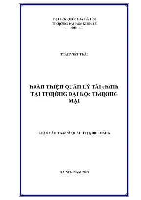 Luận văn hoàn thiện quản lý tài chính tại trường đại học thương mại