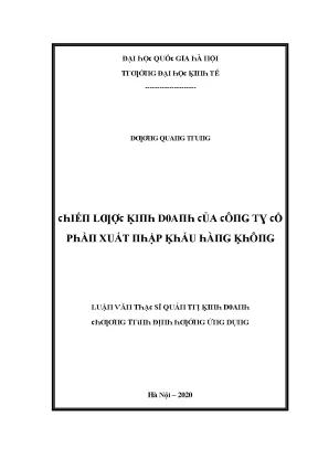 Luận văn chiến lược kinh doanh của công ty cổ phần xuất nhập khẩu hàng không