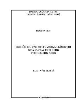 Luận văn nghiên cứu vấn đề truyền bá thông tin giữa các tác tử di động trong mạng động
