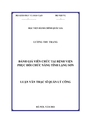 Luận văn đánh giá viên chức tại bệnh viện phục hồi chức năng tỉnh lạng sơn