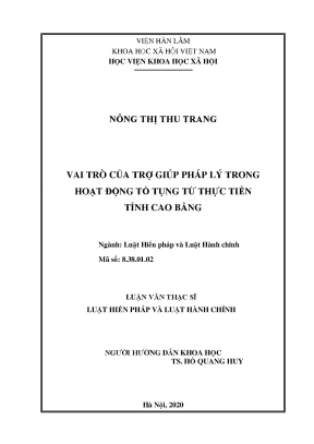 Luận văn vai trò của trợ giúp pháp lý trong hoạt động tố tụng từ thực tiễn tỉnh cao bằng