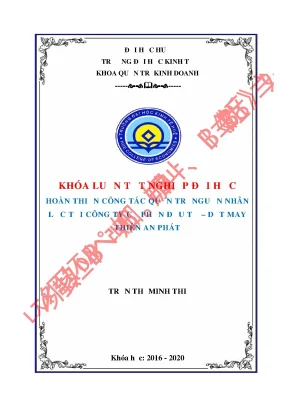 Luận văn hoàn thiện công tác quản trị nguồn nhân lực tại công ty cổ phần đầu tư dệt may thiên an phát