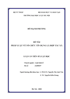 Pháp luật về tổ chức tín dụng là hợp tác xã