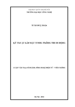 Luận văn kỹ thuật bảo mật trong thông tin di động