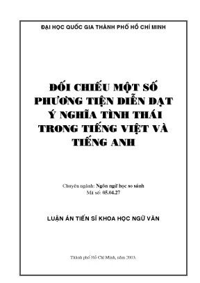 Đối chiếu một số phương tiện diễn đạt ý nghĩa tình thái trong tiếng việt và tiếng anh