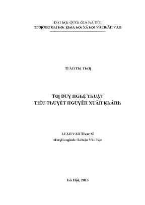 Luận văn thạc sĩ tư duy nghệ thuật tiểu thuyết nguyễn xuân khánh