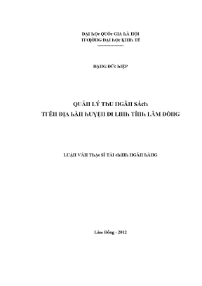 Luận văn quản lý thu ngân sách tại huyện di linh tỉnh lâm đồng