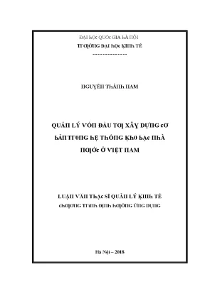 Luận văn quản lý vốn đầu tư xây dựng cơ bản trong hệ thống kho bạc nhà nước ở việt nam