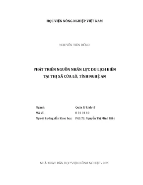 Phát triển nguồn nhân lực du lịch biển tại thị xã cửa lò tỉnh nghệ an