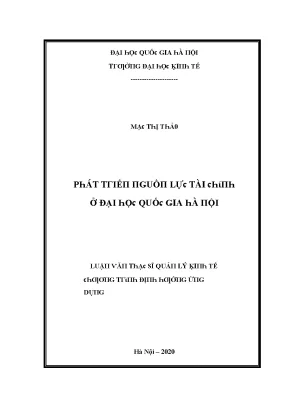 Luận văn phát triển nguồn lực tài chính ở đại học quốc gia hà nội