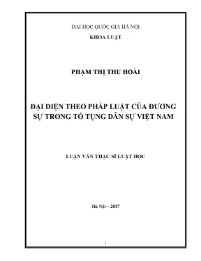 Đại diện theo pháp luật của đương sự trong tố tụng dân sự việt nam
