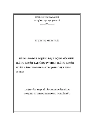 Luận văn nâng cao chất lượng hoạt động môi giới chứng khoán tại công ty tnhh chứng khoán ngân hàng tmcp ngoại thương việt nam vsbs