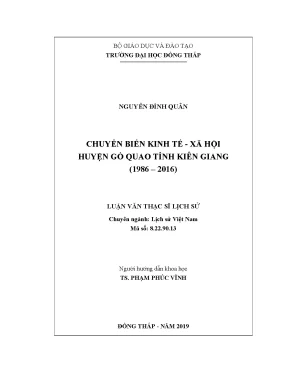 Luận văn chuyển biến kinh tế xã hội huyện gò quao tỉnh kiên giang từ năm 1986 đến năm 2016