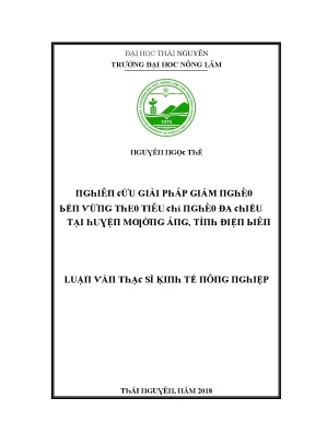 Luận văn nghiên cứu giải pháp giảm nghèo bền vững theo tiêu chí nghèo đa chiều tại huyện mường ảng tỉnh điện biên