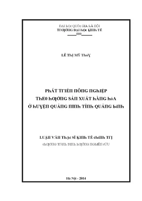 Luận văn phát triển nông nghiệp theo hướng sản xuất hàng hóa ở huyện quảng ninh tỉnh quảng bình