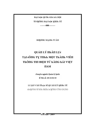 Luận văn quản lý nhân lực tại công ty tnhh một thành viên thông tin điện tử hàng hải việt nam