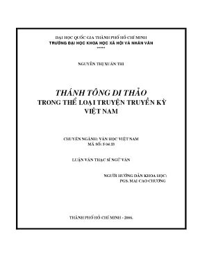 Thánh tông di thảo trong thể loại truyện truyền kỳ việt nam