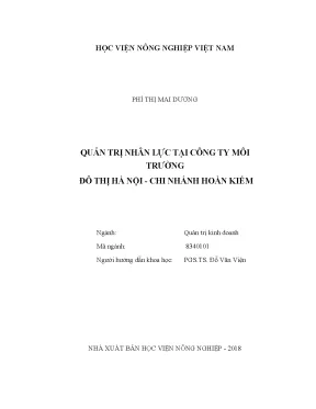 Luận văn quản trị nhân lực tại công ty môi trường đô thị hà nội chi nhánh hoàn kiếm