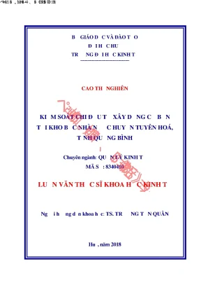 Luận văn kiểm soát chi đầu tư xây dựng cơ bản tại kho bạc nhà nước huyện tuyên hoá tỉnh quảng bình