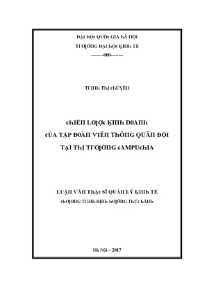 Luận văn chiến lược kinh doanh của tập đoàn viễn thông quân đội tại thị trường campuchia