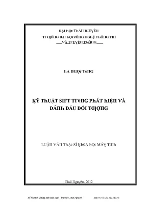 Luận văn kỹ thuật sift trong phát hiện và đánh dấu đối tượng