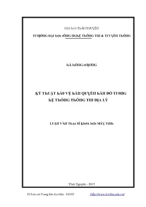Luận văn kỹ thuật bảo vệ bản quyền bản đồ trong hệ thống thông tin địa lý