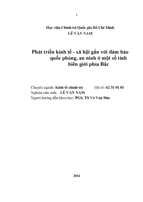 Phát triển kinh tế xã hội gắn với đảm bảo quốc phòng an ninh ở một số tỉnh biên giới phía bắc