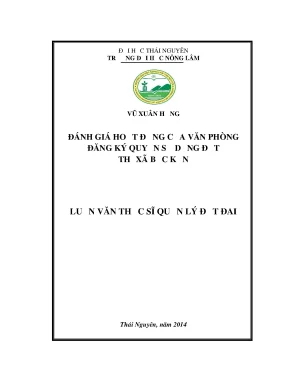 Luận văn đánh giá hoạt động của văn phòng đăng ký quyền sử dụng đất thị xã bắc kạn