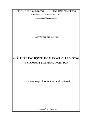 Giải pháp tạo động lực cho người lao động tại công ty xi măng nghi sơn