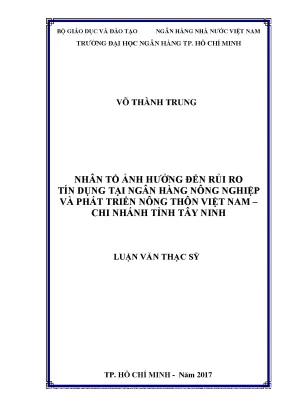 Tài liệu nhân tố ảnh hưởng đến rủi ro tín dụng