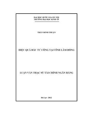 Luận văn hiệu quả đầu tư công tại tỉnh lâm đồng