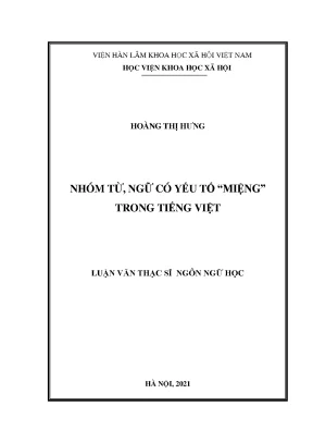 Luận văn nhóm từ ngữ có yếu tố miệng trong tiếng việt