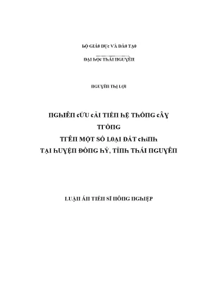 Luận văn nghiên cứu cải tiến hệ thống cây trồng trên một số loại đất chính tại huyện đồng hỷ tỉnh thái nguyên
