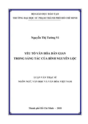 Luận văn yếu tố văn hóa dân gian trong sáng tác của bình nguyên lộc