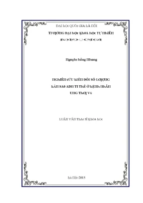 Luận văn thạc sĩ nghiên cứu biến đổi số lượng bản sao adn ti thể ở bệnh nhân ung thư vú vnu lvts09