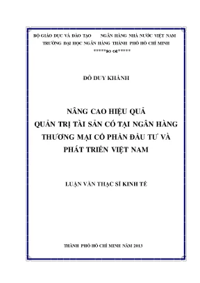 Luận văn nâng cao hiệu quả quản trị tài sản có tại ngân hàng thương mại cổ phần đầu tư và phát triển việt nam