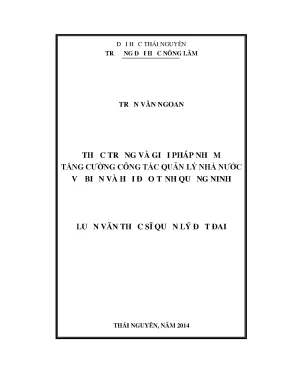 Luận văn thực trạng và giải pháp nhằm tăng cường công tác quản lý nhà nước về biển và hải đảo tỉnh quảng ninh